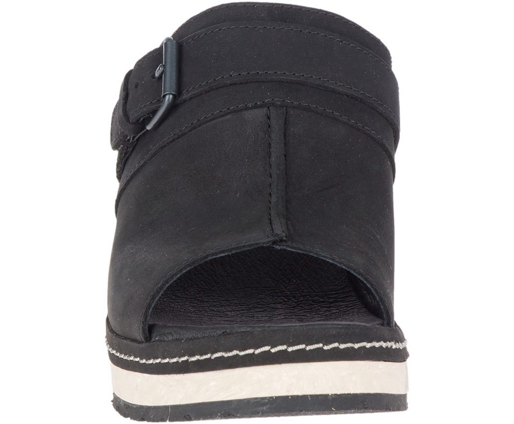 Merrell Sandals Black - Halendi Slide - Womens 96HYCUMOZ